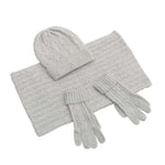 3 in 1 Winter Knitted Hat Scarf Gloves Set, HF0633