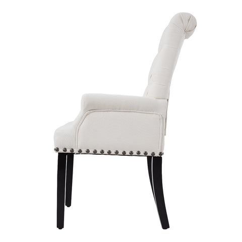 Beige-white Upholstered Dining Chair, ZH1697 (Ver.2)