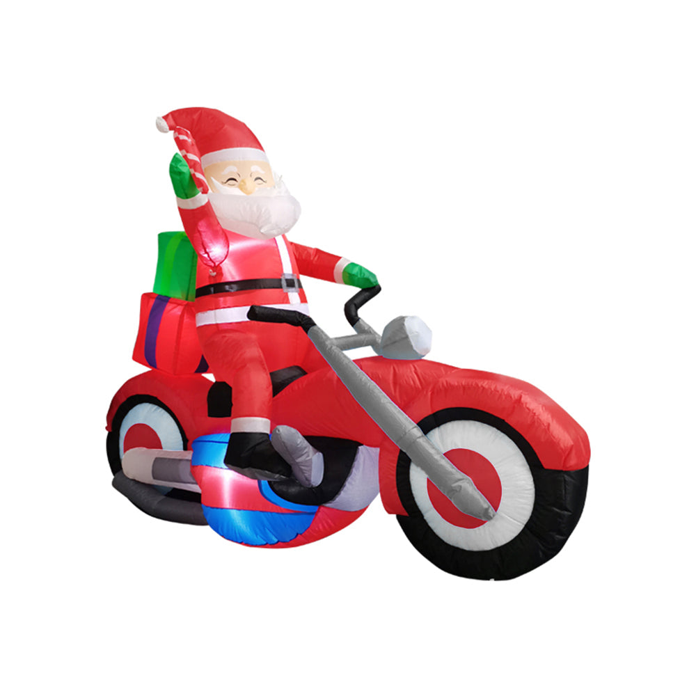 6FT/1.8M Santa on Motorcycle Christmas Inflatable Model Decoration wit ...