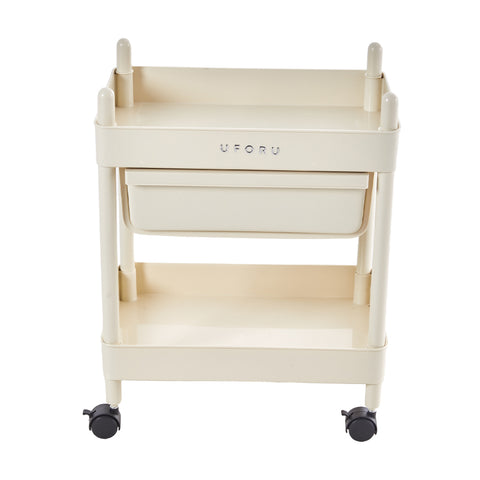 2-Tier Plastic Storage Cart with Drawer, WM0788 (Ver.2)