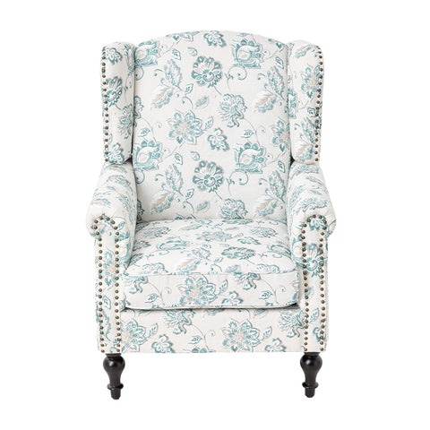 Vintage Upholstered Armchair with Wooden Legs, XY0807