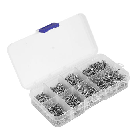 800Pcs M2 Flat Head Self Tapping Screws Set, ZY0027
