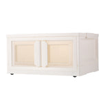 Livingandhome Double-Door Collapsible Storage Organizer Box with Wheels, CT0171