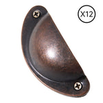 12Pcs Shell Cup Furniture Handles Cupboard Drawer Pulls, ZY0057