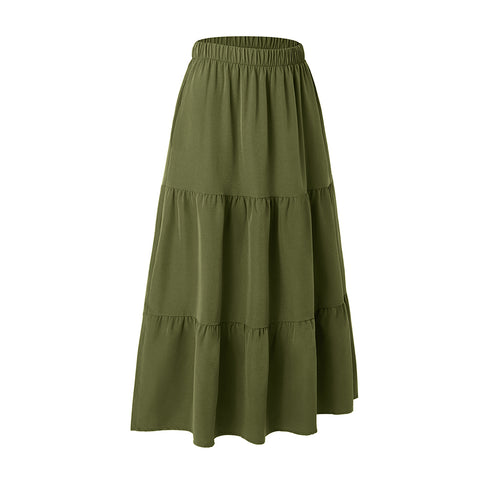 A-line Swing Pleated Midi Skirt, CC060916 (Ver.2)