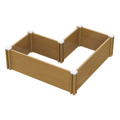 Plastic Wood-Grain Raised Garden Bed Planter, GG010020