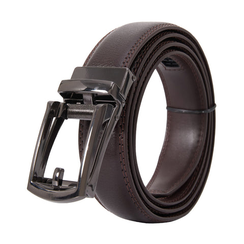 Adjustable Leather Ratchet Belt with Automatic Buckle, CA290018