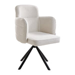 White Upholstered Leisure Swivel Chair with Metal Legs, ZH1787