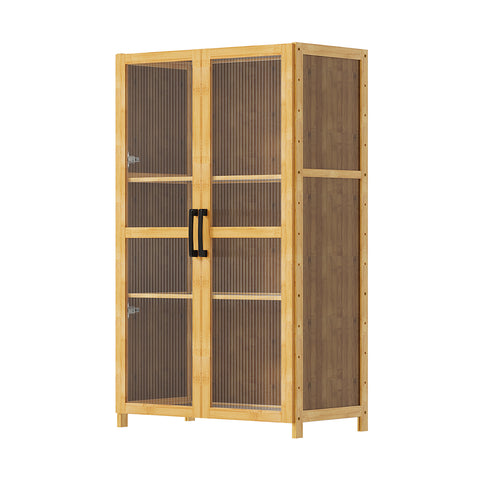 3-Tier Narrow Bookcase Storage Cabinet with Acrylic Door, FL250069