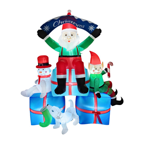 2.1m Christmas Inflatable Outdoor Decorations with LED Lights, IF540064