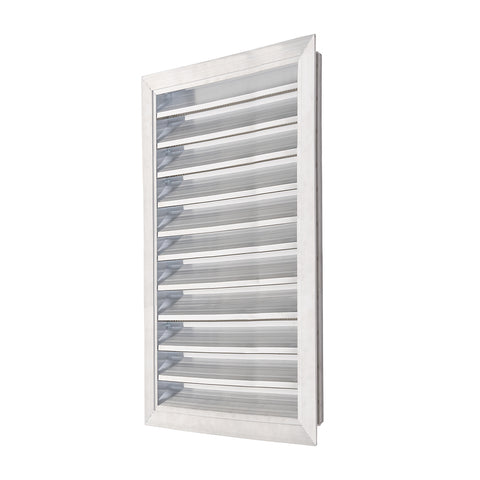 Weather Fixed Louvre Ventilation Grille Aluminium Finish with Mesh, JC0130