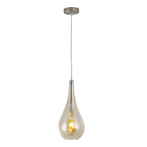 Livingandhome Droplet Glass 1 Head Pendant Light Fixture, FI0696