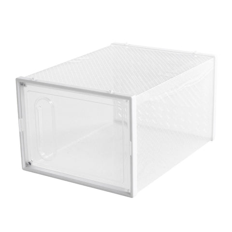 12 Pack Plastic Shoe Storage Boxes with Magnetic Door, LY0061