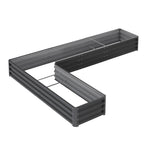 L-Shaped Galvanized Steel Raised Garden Bed, PM1817