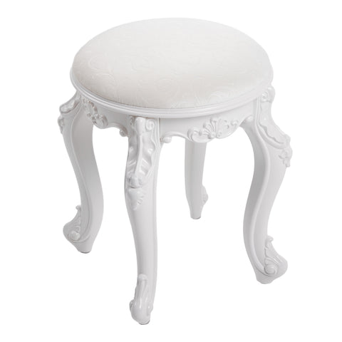 Elegant Round Upholstered Dressing Makeup Stool for Vanity, ZH1448
