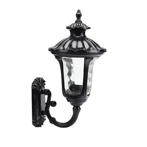 Livingandhome Traditional Textured Black Outdoor Wall Lantern, WH1272