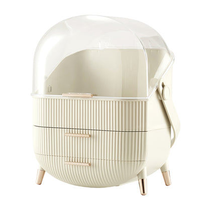 Countertop Portable Oval Makeup Storage Box with Transparent Cover, BM070017 (Ver.2)