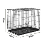 Livingandhome Wire Dog Crate with 2 Doors and Tray, CT0664