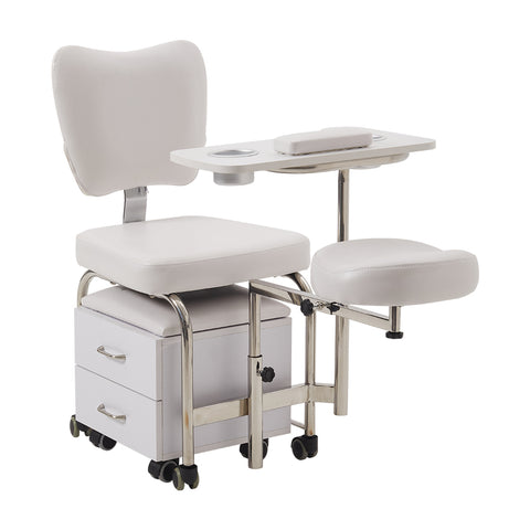 Manicure Pedicure Nail Station with Mobile Storage Stool, XY0483XY0484