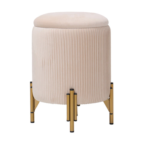 Modern Pleated Storage Ottoman with Metal Base, FL050134