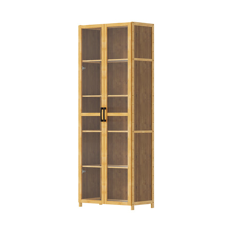 5-Tier Narrow Bookcase Storage Cabinet with Acrylic Door, FL250071