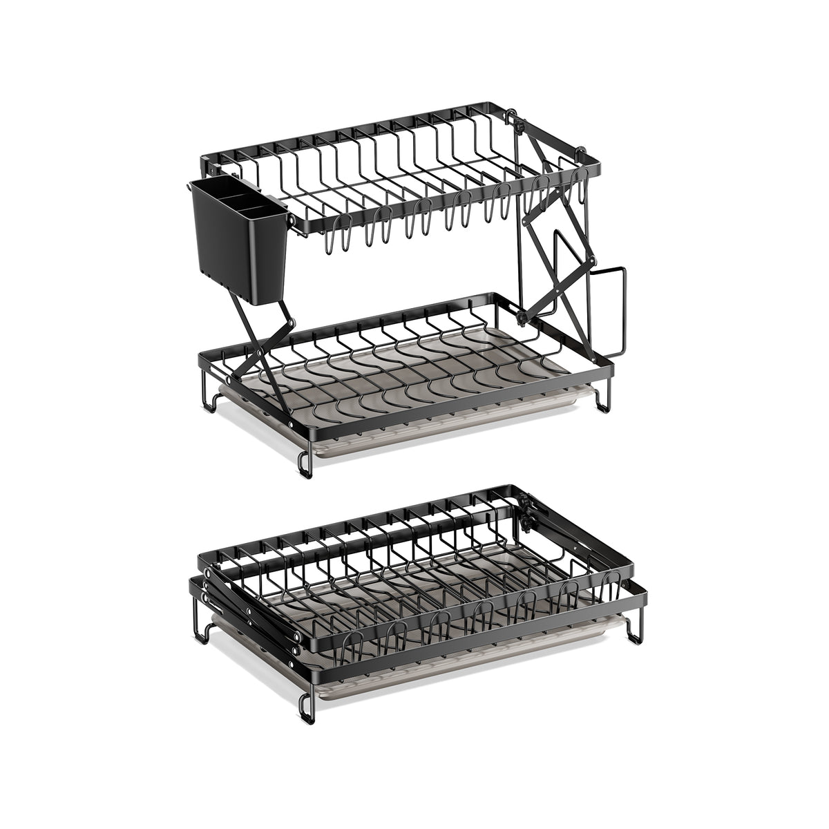 Ever Hot Drying Rack Foldable 2-Tier Dish Drying Rack with a Drip Tray, WZ0220 – EVER STRONG