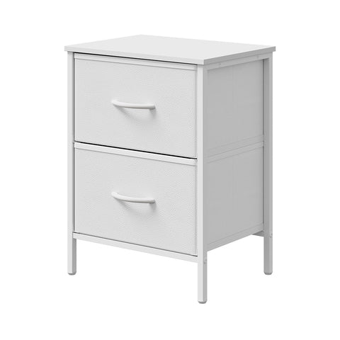 Nightstand Bedside Table with 2 Storage Drawers, FB490063