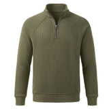 Long-Sleeve Half-Zip Ribbed Knit Mock Neck Sweatshirt, CC291307