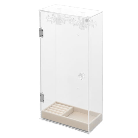 Transparent Jewellery Holder with 24 Hooks and Flannel Tray, SC2476 (Ver.2)