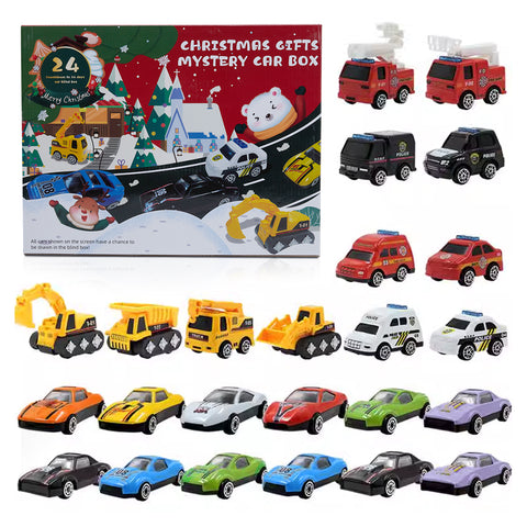 Christmas Advent Calendar 24 Pull-Back Cars Vehicles Toys Set, SC2027