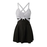 Wrap-Front V-Neck Tummy Control One-Piece Swimsuit, CC060156 (Ver.2)