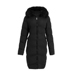Polyester Quilted Coat with Faux Fur Hood, CC060767 (VER.2)