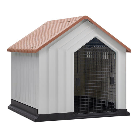 Livingandhome Waterproof Plastic Dog House Pet Kennel with Door, FI0858