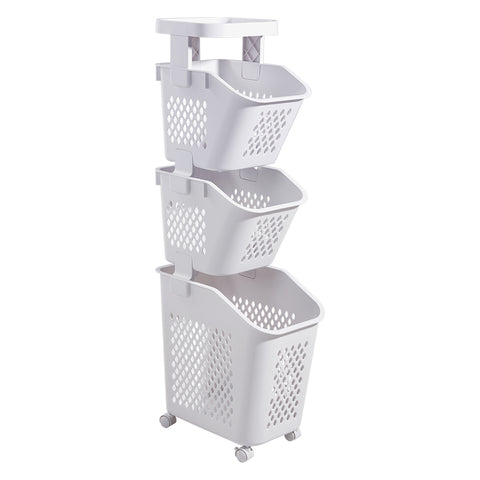 3-Tier Storage Rack Laundry Baskets with Casters, WZ0279(Ver.2)