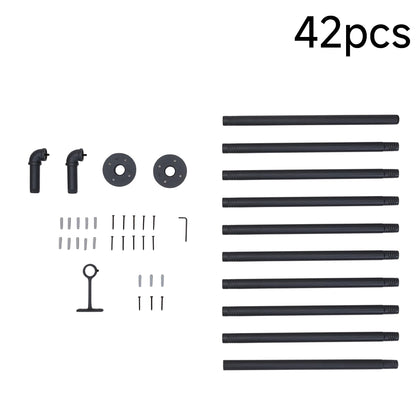 Matte Black Metal Telescopic Curtain Rod, MD390018