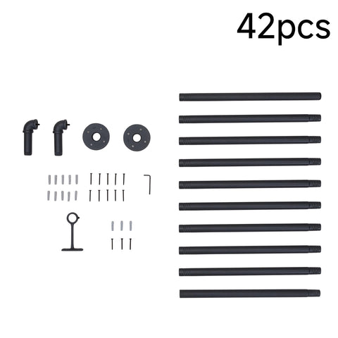 Matte Black Metal Telescopic Curtain Rod, MD390018