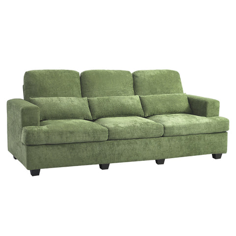 3-Seater Chenille Upholstered Sofa with Pillows, FL050220FL050221FL050222