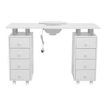 Livingandhome Rolling Manicure Station Nail Table with Dust Collector, BN240017BN240018