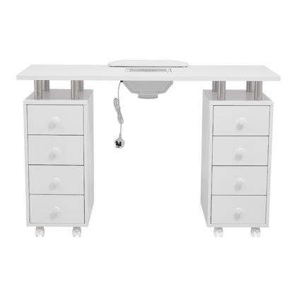 Livingandhome Rolling Manicure Station Nail Table with Dust Collector, BN240017BN240018