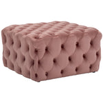 Livingandhome Square Velvet Upholstered Footstool, JM1403