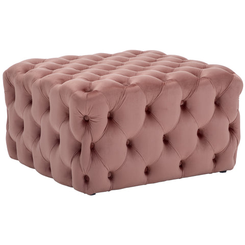 Livingandhome Square Velvet Upholstered Footstool, JM1403