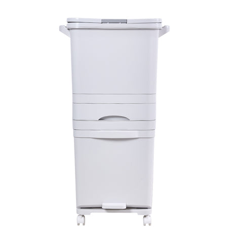 49L 3-Tier Dry Wet Separation Trash Bin with Inner Buckets, WM0785 (Ver.2)