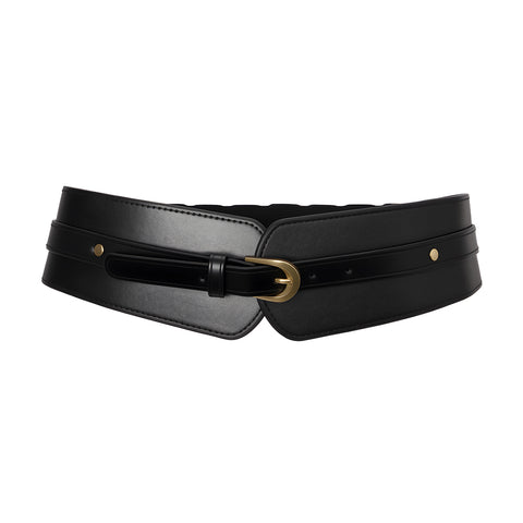 Adjustable Wide Waist Belt with Pin Buckle, CA290222