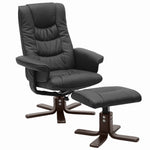 Livingandhome Upholstered Swivel Recliner Chair with Ottoman, FA0624