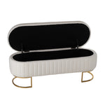 126x43x47cm White Upholstered Storage Bench Foot Rest, ZH1769