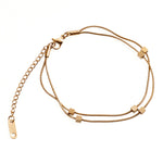18K Gold Plated Adjustable Double Chain Bracelet, CA290016
