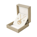 Round Pendant Necklace with Pair of Shell Pearl Stud Earrings, CA290084