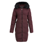 Polyester Quilted Coat with Faux Fur Hood, CC060762 (VER.2)
