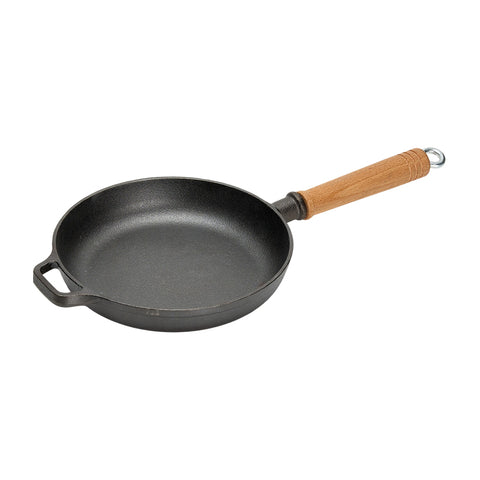 Round Cast Iron Skillet with Removable Wooden Handle, GK190044