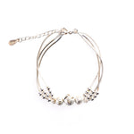 Elegant Silver Plated Beaded Bracelet, CA290005 (Ver.2)
